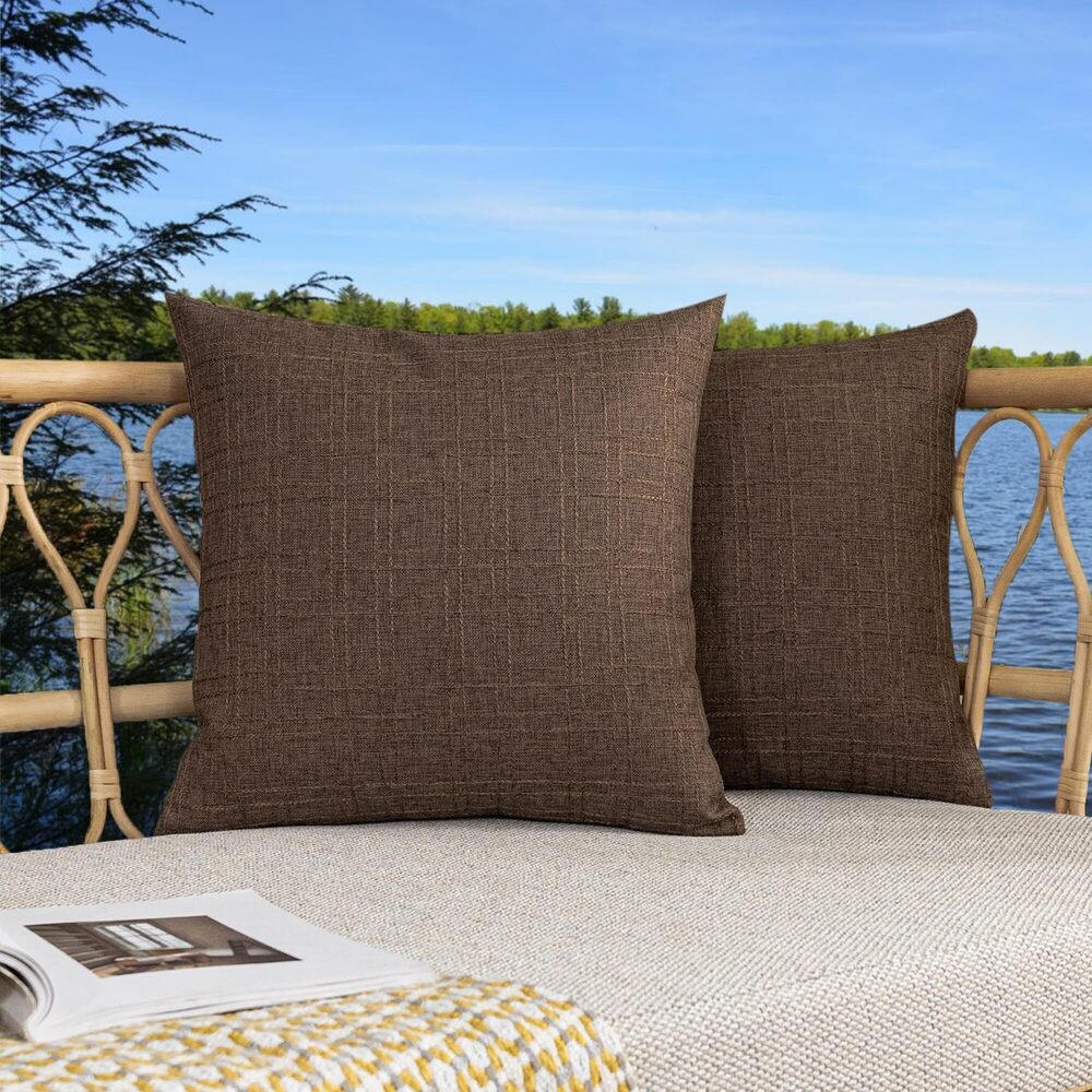 2603 Kevin Textile Pack of 2 Decorative Outdoor Waterproof Pillow Covers